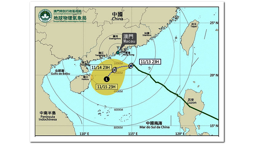 『桃芝』料在本澳以南百五公里內掠過   八號風球機會中等   