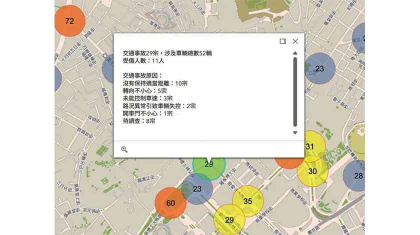 治安警推出「交通事故熱點資料圖」  市民可查看事故數據    